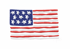 Abstract American Flag Embroidery Design