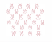 3.5" M Emmaline Layered Outline Embroidery Font