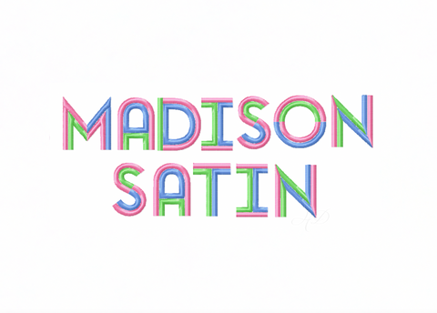 Madison Satin Embroidery Font Sale