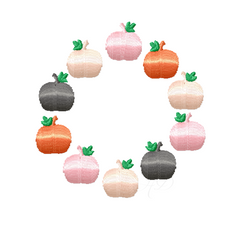 Simple Pumpkin Wreath Embroidery Design