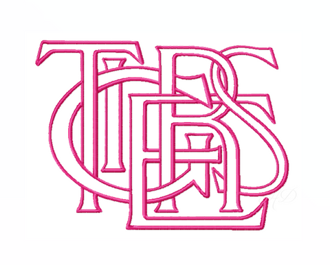 Tigers Embroidery Font LayeredType Outline Design