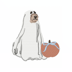 Dog in Ghost Sheet Embroidery Design