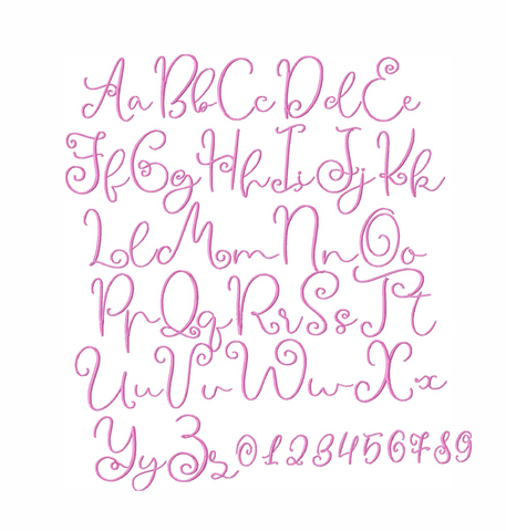 1.5" Susie Lucy Script Embroidery Font