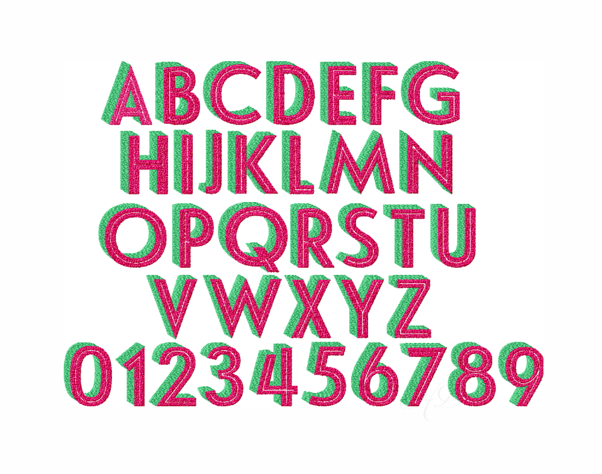 Ellis Inline Block Shadow Type Embroidery Font Package – HERRINGTON DESIGN