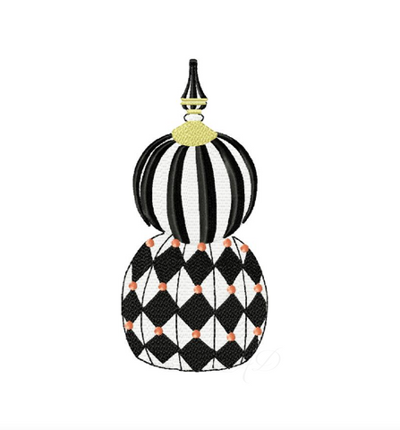 Stacked Topiary Striped Pumpkin Embroidery Design