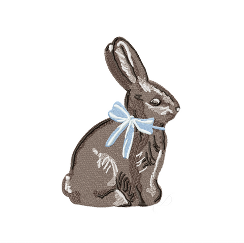 Chocolate Easter Rabbit Bow Embroidery Design