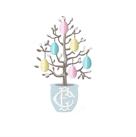 Easter Egg Tree Embroidery Design