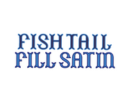 3" Fishtail Fill Satin Type Embroidery Font