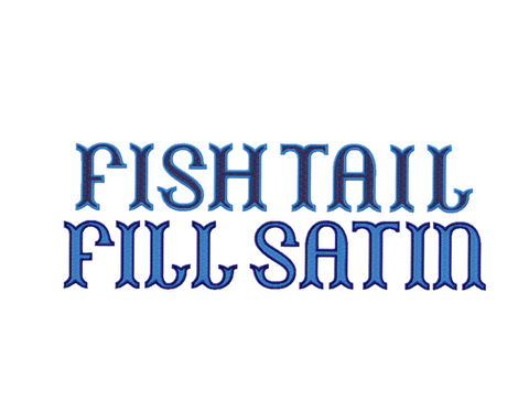 4.5" Fishtail Fill Satin Type Embroidery Font
