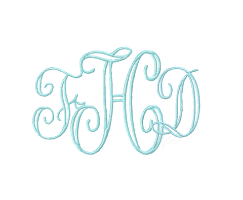 Vintage Lace Monogram Stitch Embroidery Font