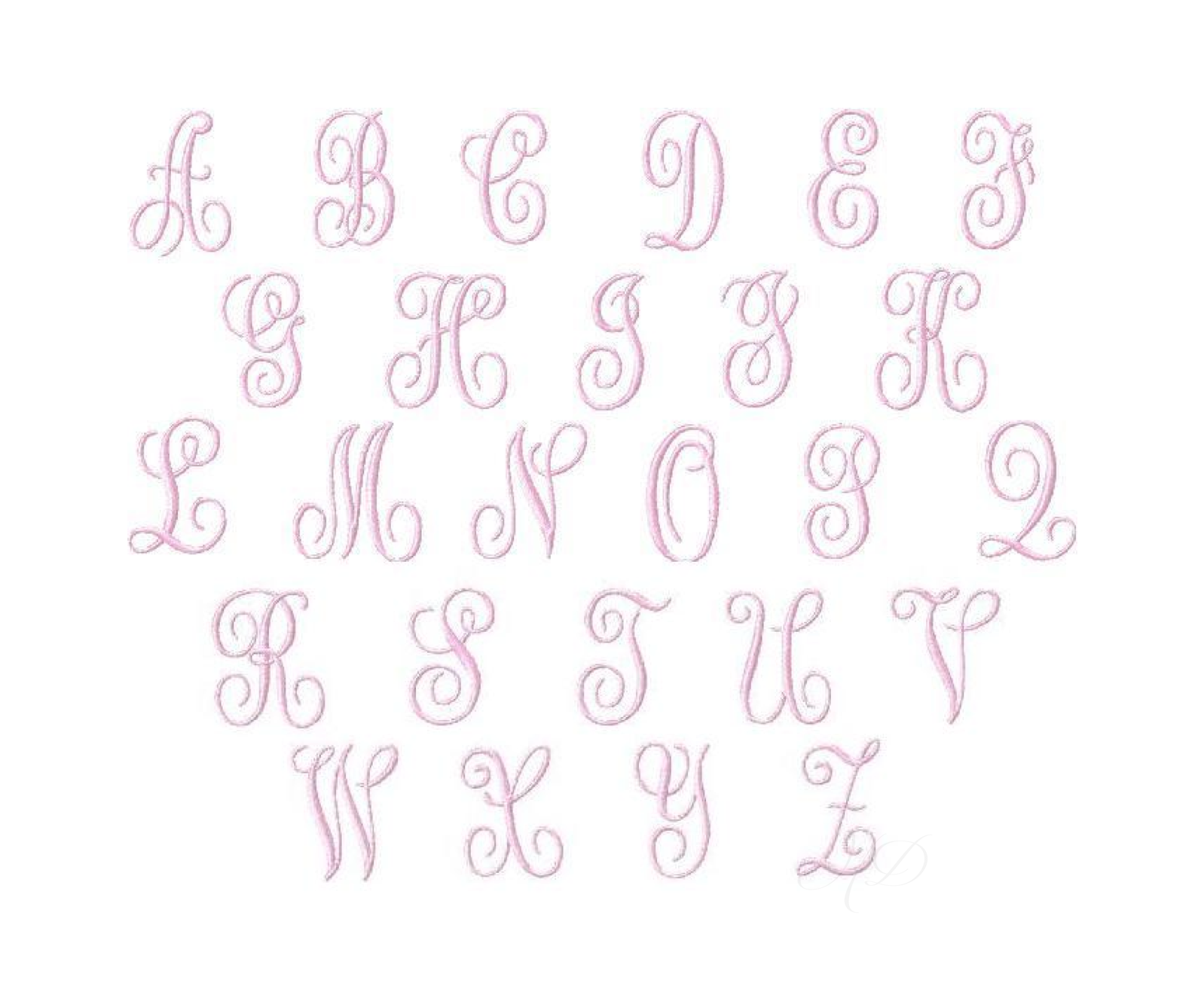 Allison Script 4x4 Satin Stitch Small Embroidery Font – HERRINGTON DESIGN