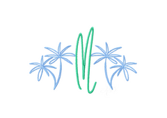 Satin Palm Trees Embroidery Design
