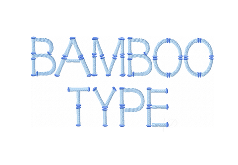6" inch Bamboo Embroidery Font
