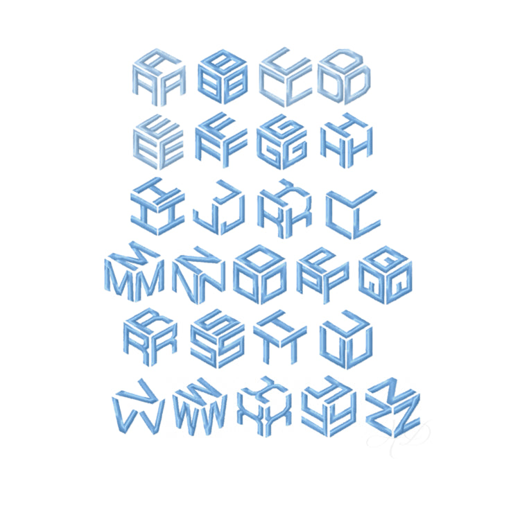 Cube Satin Stitch Embroidery Font – HERRINGTON DESIGN