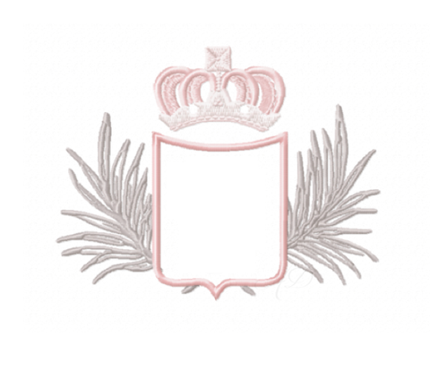 Family Crest Crown Palm Embroidery Design