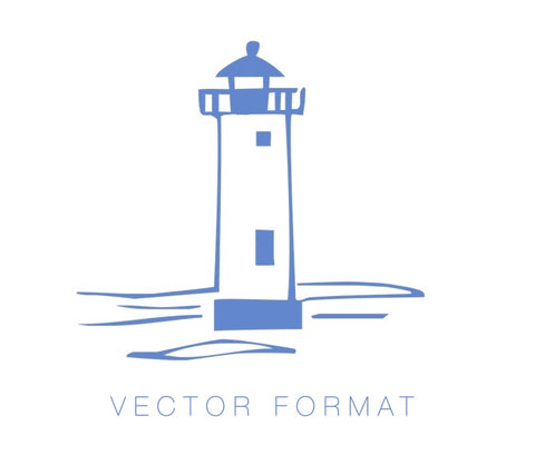 Vector PDF PNG SVG Simple Lighthouse Embroidery Design