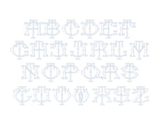 3.5" T Fishtail Embroidery Font Two Type Outline Font