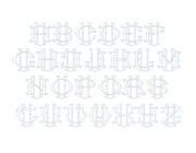 3.5" U Fishtail Embroidery Font Two Type Outline Font