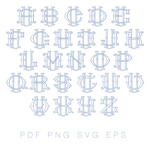Vector Two Type U Fishtail Outline PDF PNG SVG EPS Font
