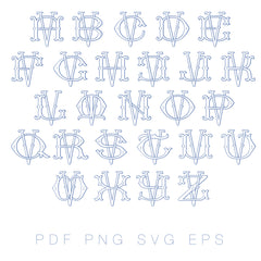 Vector Two Type V Fishtail Outline PDF PNG SVG EPS Font