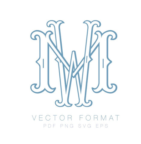 Vector Two Type W Fishtail Outline PDF PNG SVG EPS Font