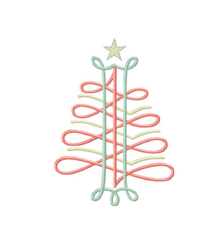 Linear Christmas Tree Embroidery Design