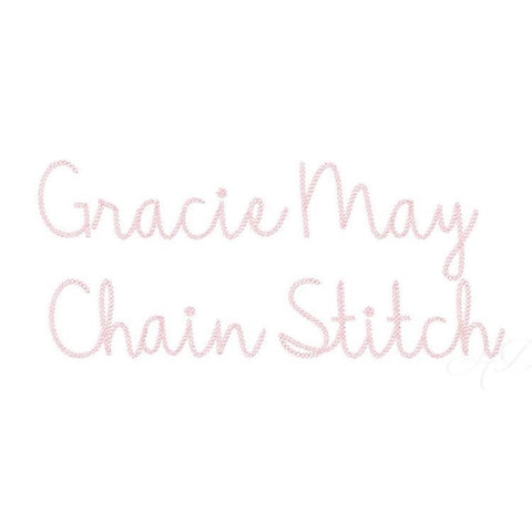 5x7 Gracie May Chain Stitch Embroidery Font Package