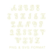 Open Libby SVG PNG Cricut Monogram Font