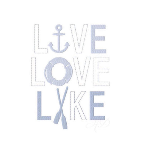 Live Love Lake Applique Embroidery Design