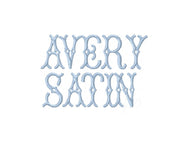 .5" Avery Fishtail Satin Stitch Embroidery Font