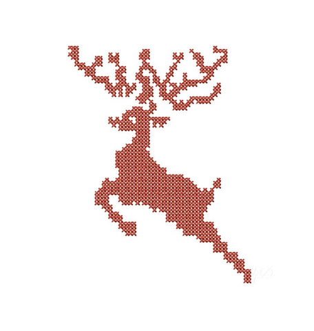 Cross Stitch Nordic Deer Embroidery Design