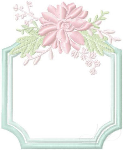 Chinoiserie Chic Floral Frame Embroidery Design
