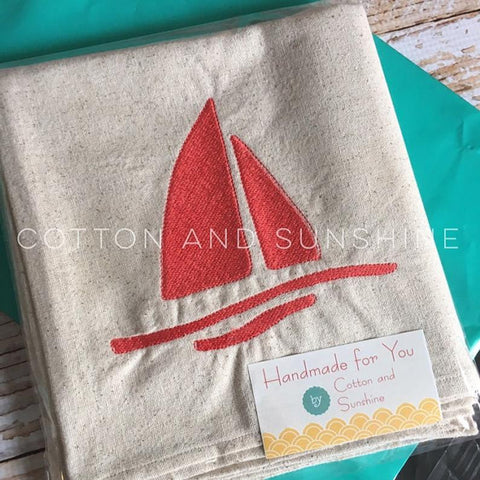 Simple Sail Boat Embroidery Design