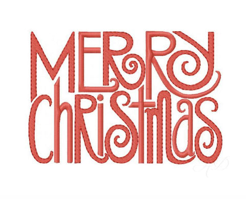 Merry Christmas Embroidery Design