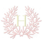 Coral Laurel Wreath Embroidery Design