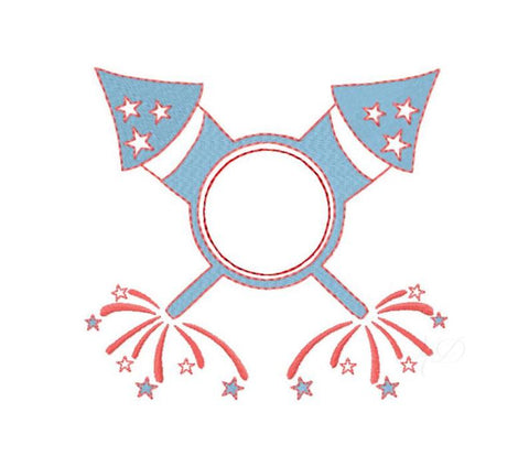Shooting Fireworks Embroidery Design