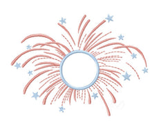 Fireworks July 4th Embroidery Design