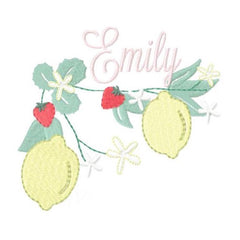 Strawberry Lemon Embroidery Design