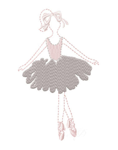 Ballerina Ballet Dancer Embroidery Design