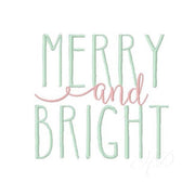 Merry and Bright Christmas Embroidery Design