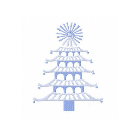 Chinoiserie Chic Pagoda Christmas Tree Embroidery Design – HERRINGTON DESIGN