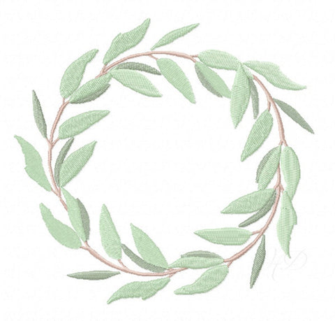 Eucalyptus Laurel Wreath Embroidery Design