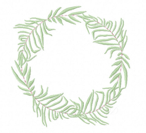 Palm Leaf Laurel Wreath Embroidery Design