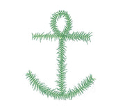 Greenery Anchor Wreath Christmas Embroidery Design