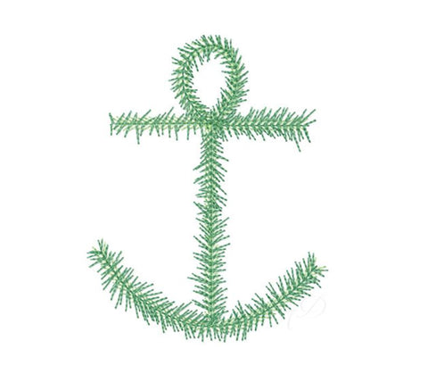 Greenery Anchor Wreath Christmas Embroidery Design