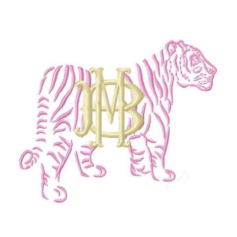 Chinoiserie Chic Open Tiger Embroidery Design