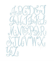 3" Annie Modern Script Vine Embroidery Font 4x4