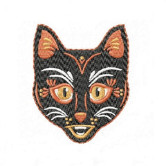 Black Cat Halloween Embroidery Design