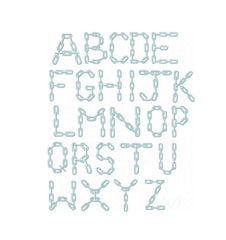 2" Chain Link Embroidery Font