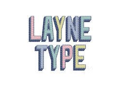 1" Layne Fill  Monogram Stitch Embroidery Font